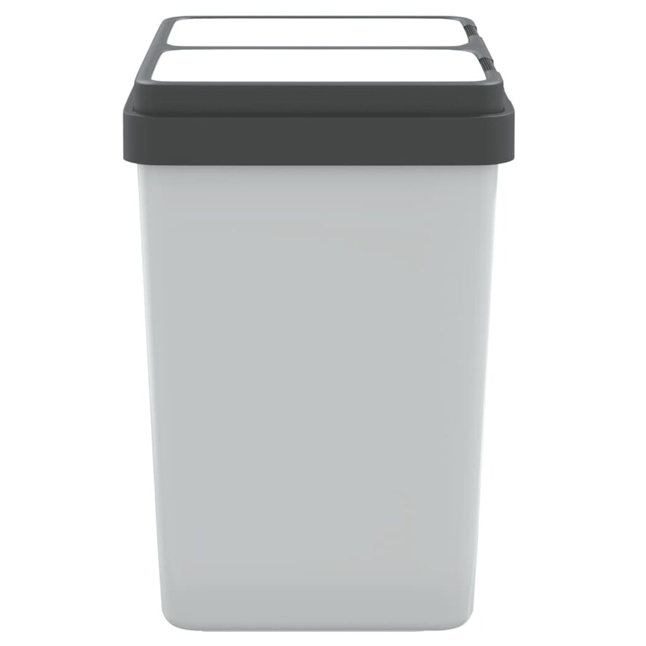 vidaXL Podwójny kosz na śmieci, biały, 2x25 L