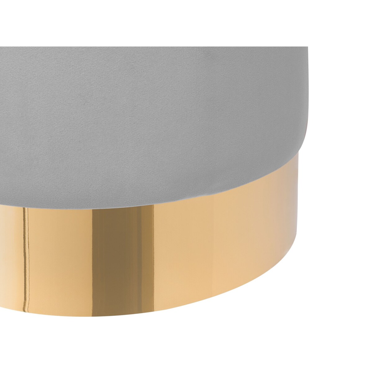 Puf welurowy ⌀ 39 cm szary SOPHIA