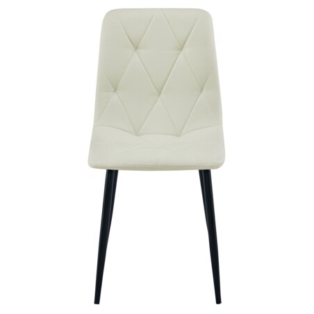 Krzesło Libra nowoczesny design, Beż Materiał / Nogi Czarne X4