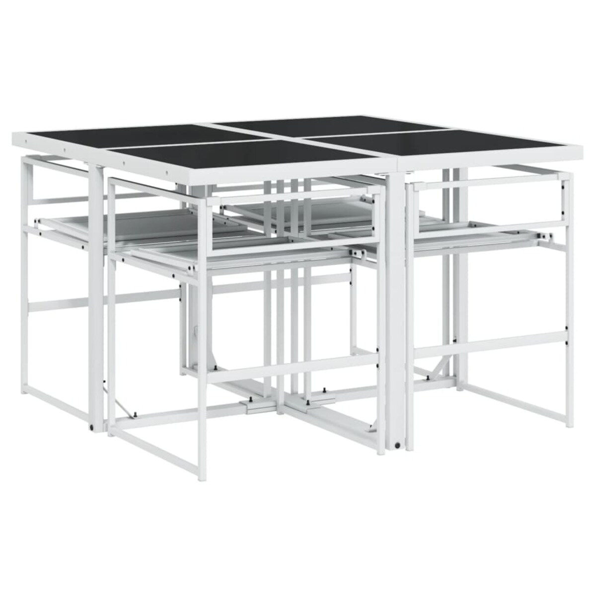 vidaXL 5-cz. zestaw mebli ogrodowych z poduszkami, biały, textilene