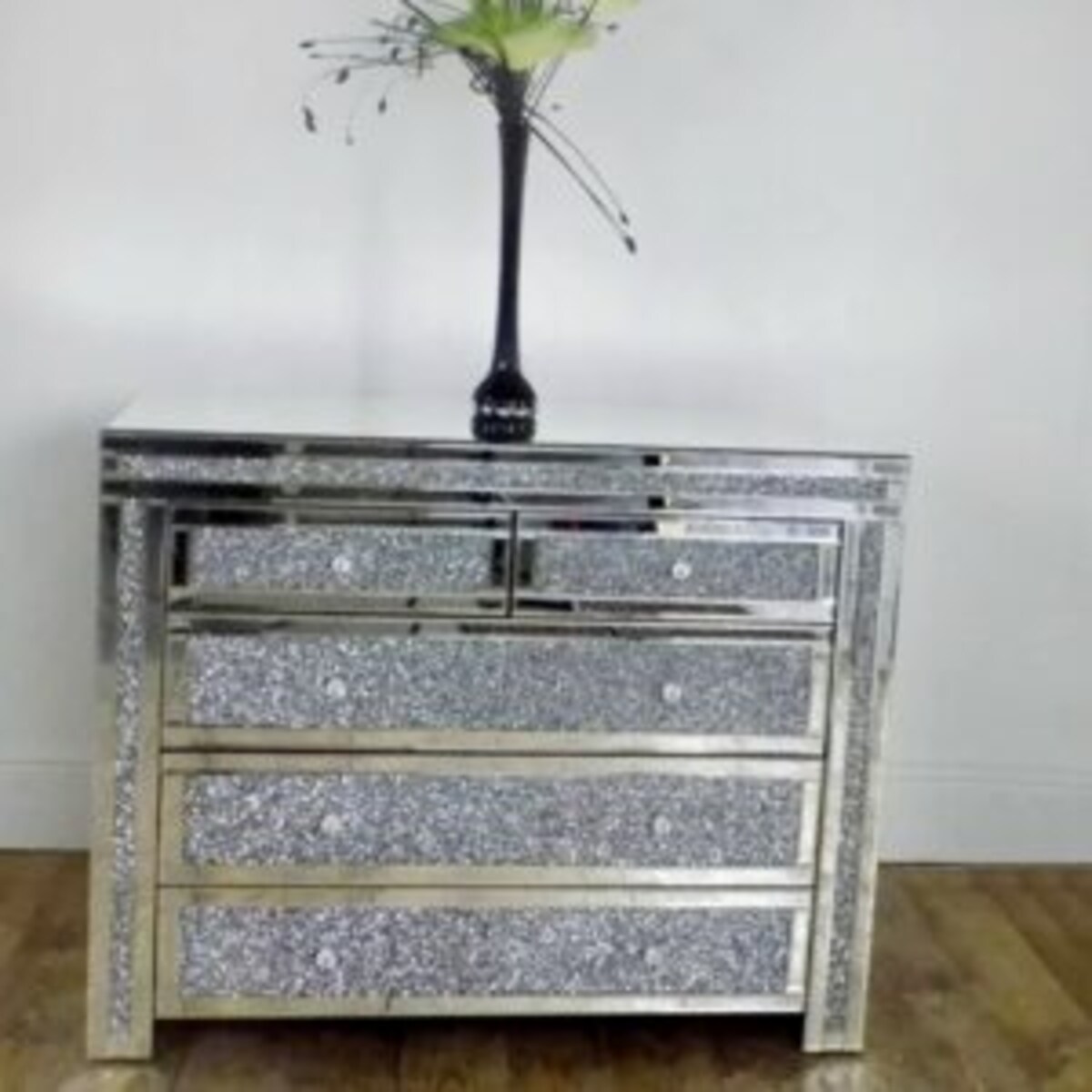 Lustrzana komoda z kryształkami Milion Diamonds Premium Glamour 90x80x40