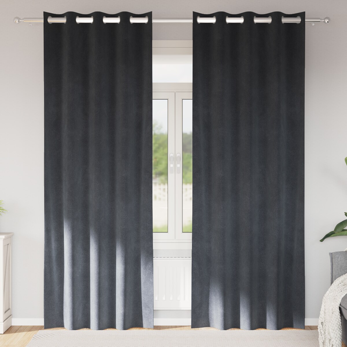 vidaXL Zasłony z zasłonami 2 pcs Jasnoszary 140 x 260 cm Aksamit