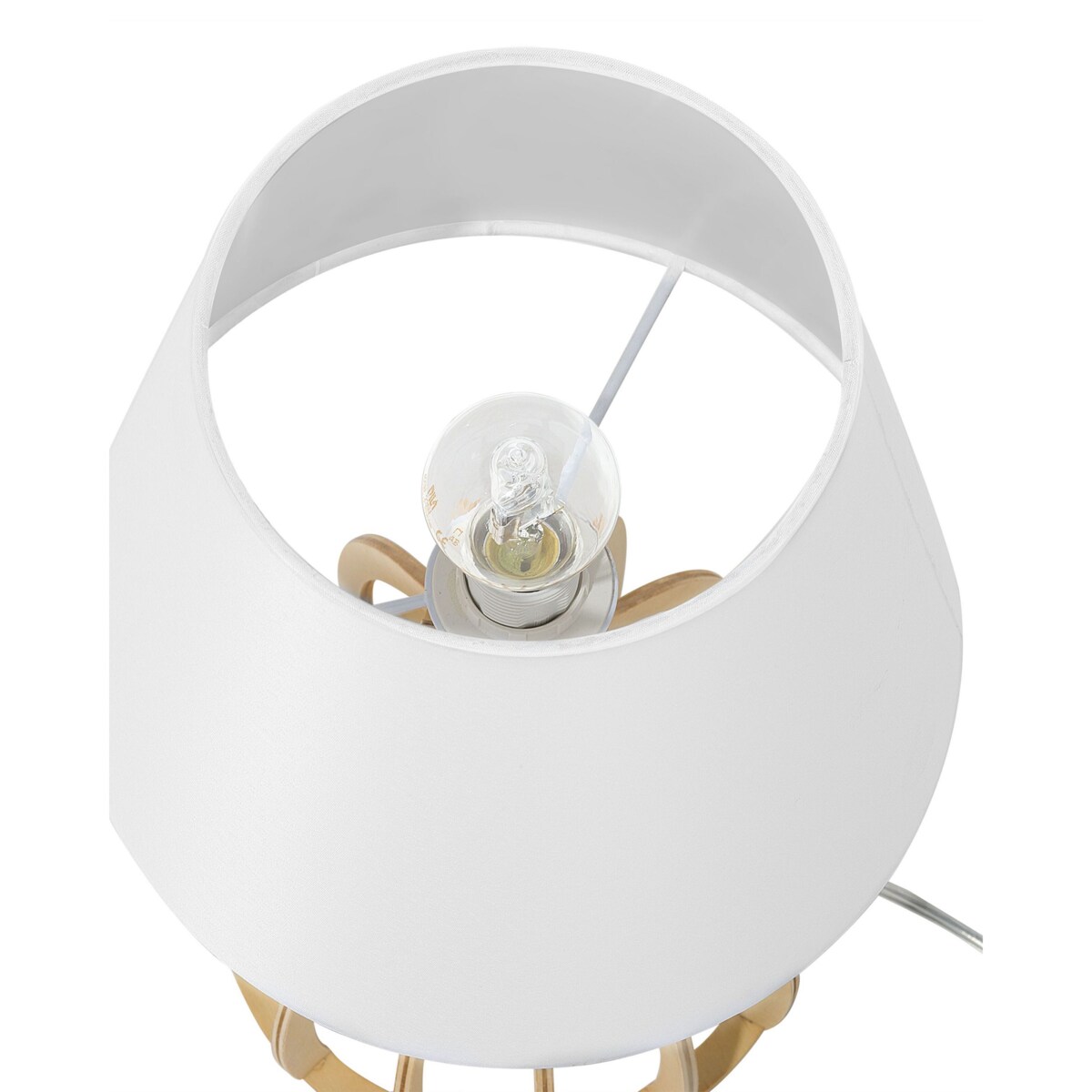 Lampka nocna drewniana biała AGUEDA