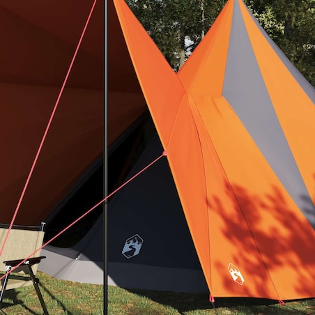 vidaXL Rodzinny namiot tipi Szary i pomarańczowy 510 x 690 x 330 cm