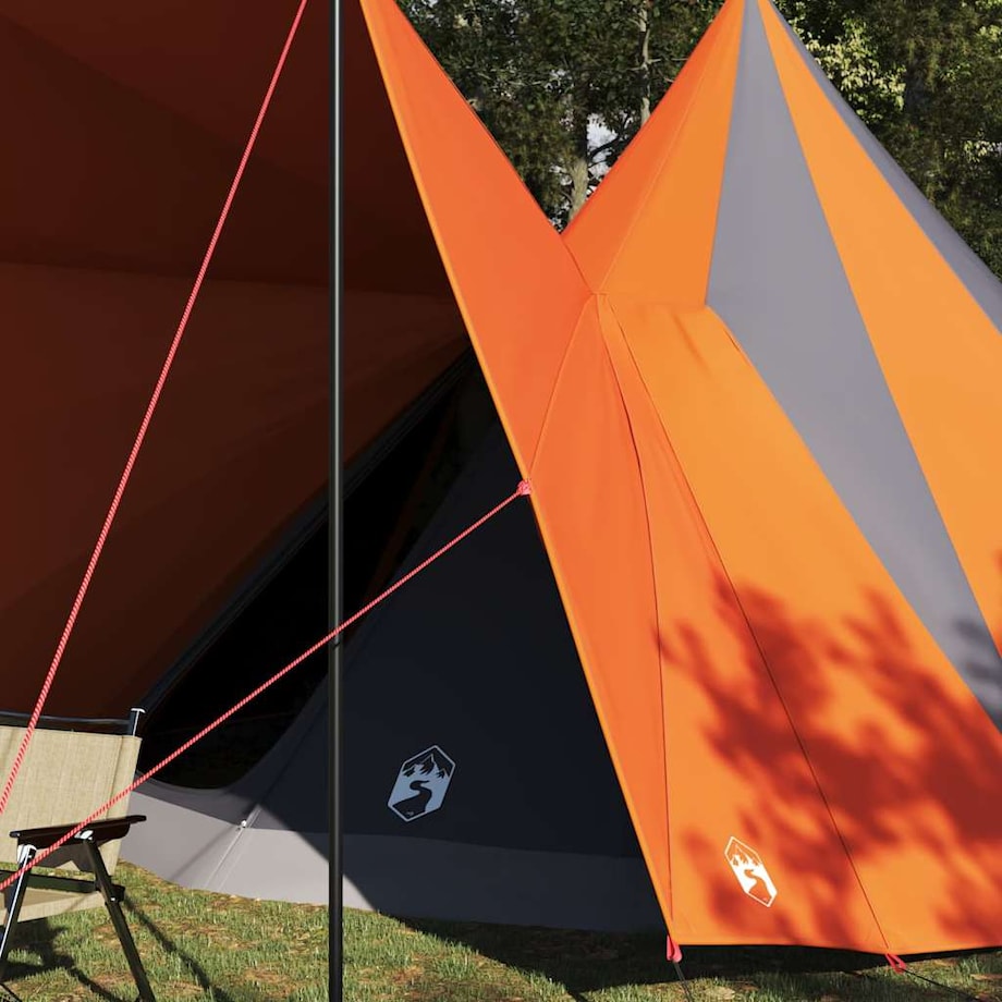 vidaXL Rodzinny namiot tipi Szary i pomarańczowy 510 x 690 x 330 cm