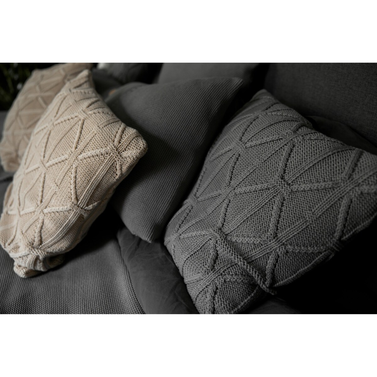 Poszewka brytyjska kwadratowa szara, 50 x 50 cm, La Manta