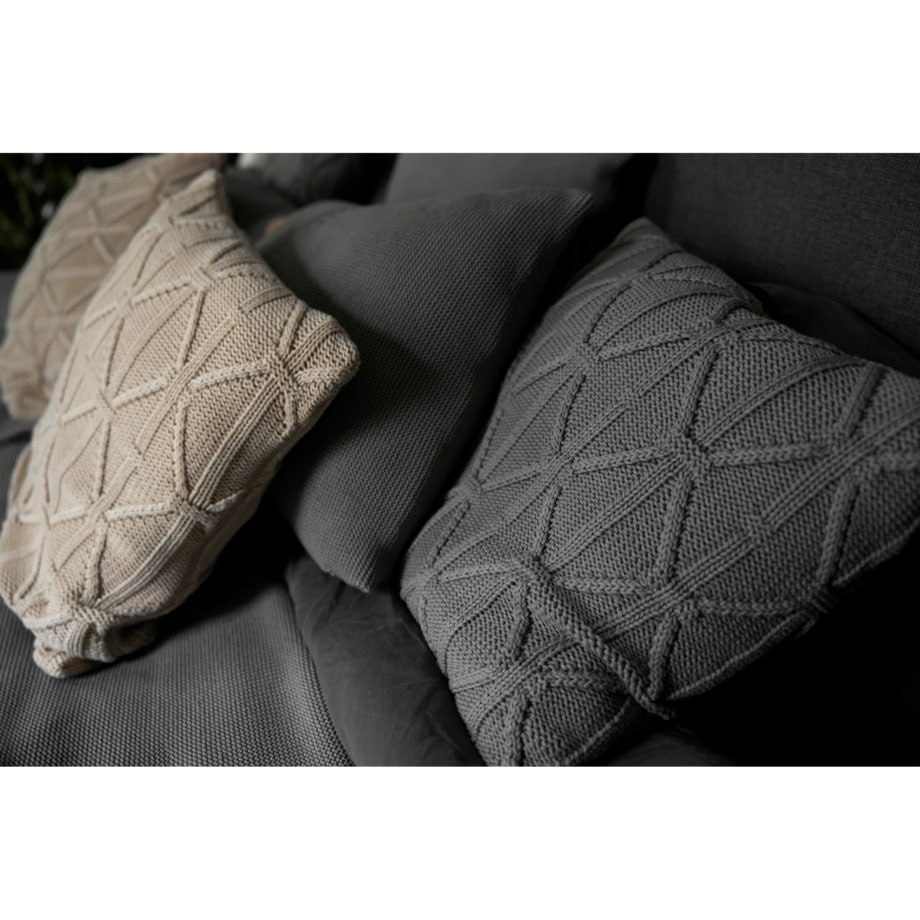 Poszewka brytyjska kwadratowa szara, 50 x 50 cm, La Manta