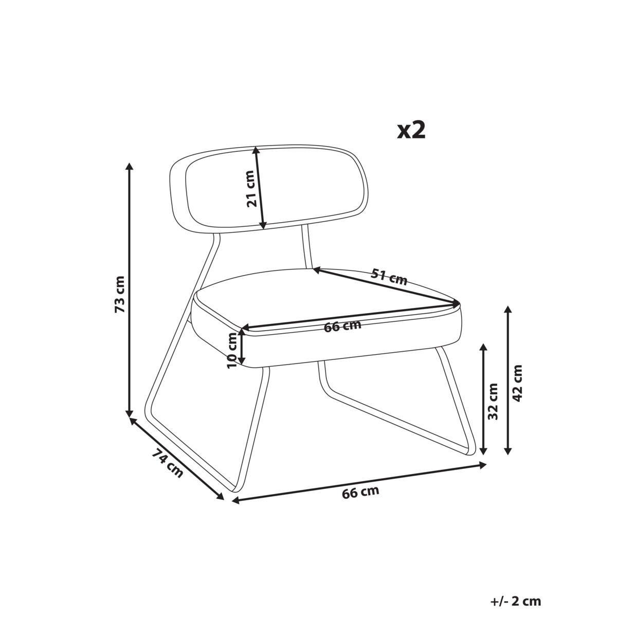 Zestaw 2 foteli FROVI Złamana biel