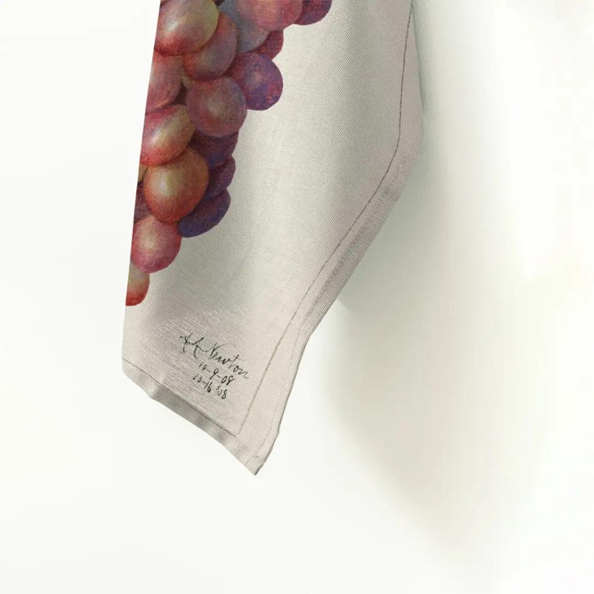 Lniany ręcznik kuchenny - czerwone winogrono