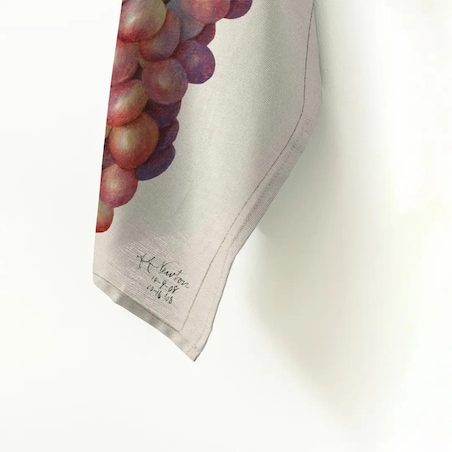 Lniany ręcznik kuchenny - czerwone winogrono