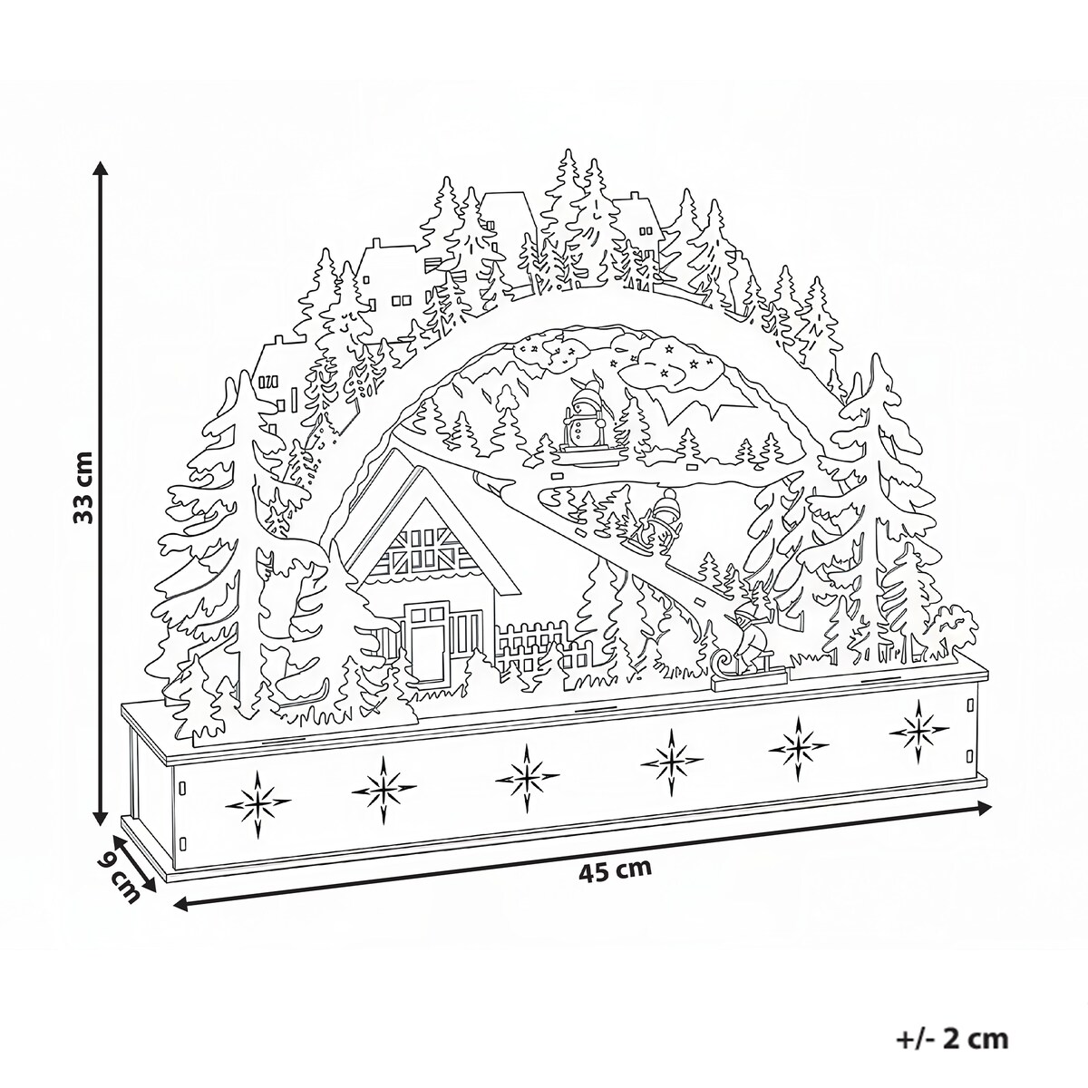 Dekoracja świąteczna LED GOKSJO 33 cm Jasnobrązowy