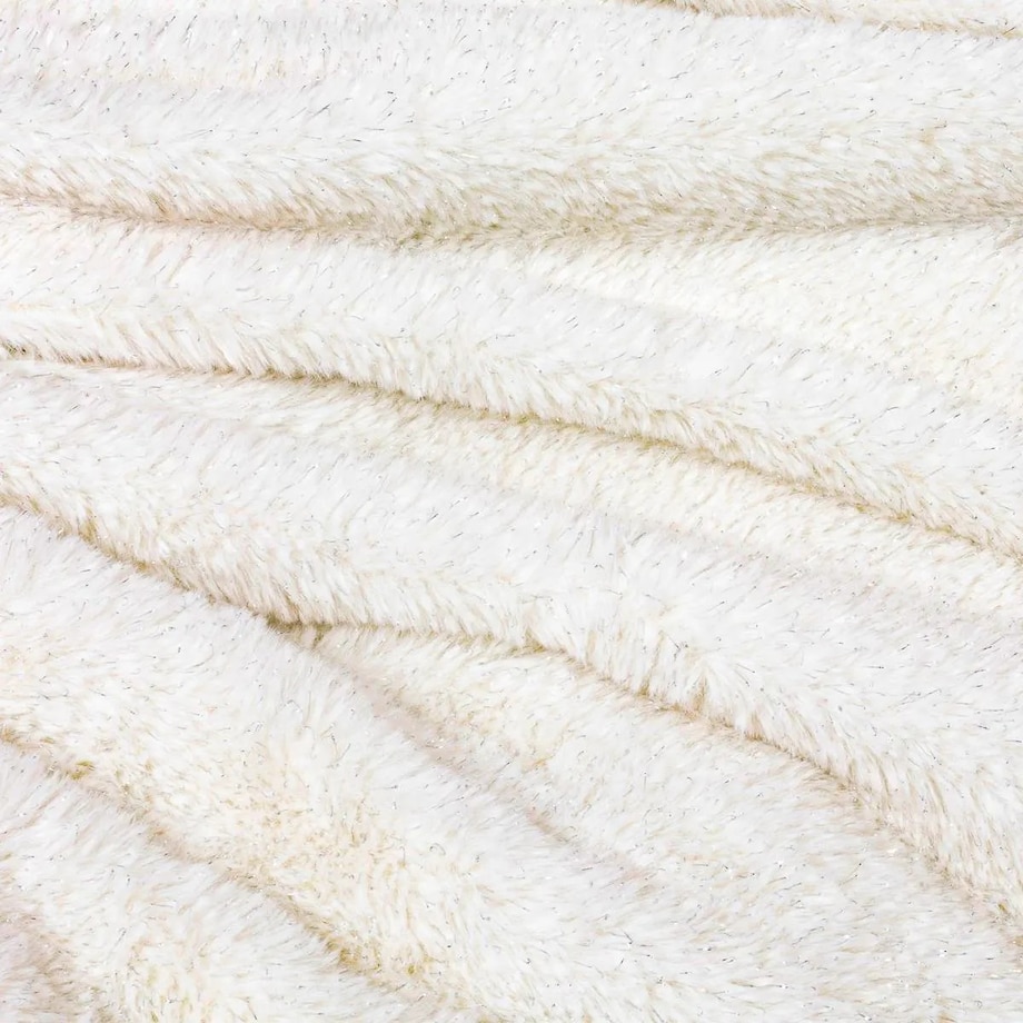 Pled koc pluszowy biały ze srebrną nitką 130x180 cm