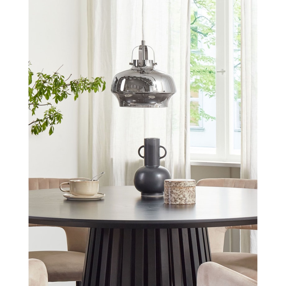 Lampa wisząca szklana szara WILTZ