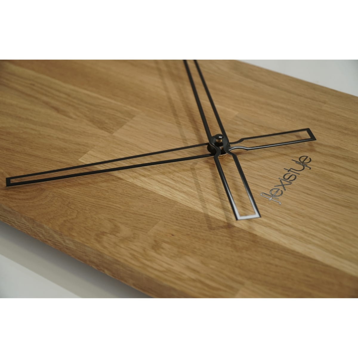 Zegar ścienny drewniany do salonu LOFT HEXAGON 80cm