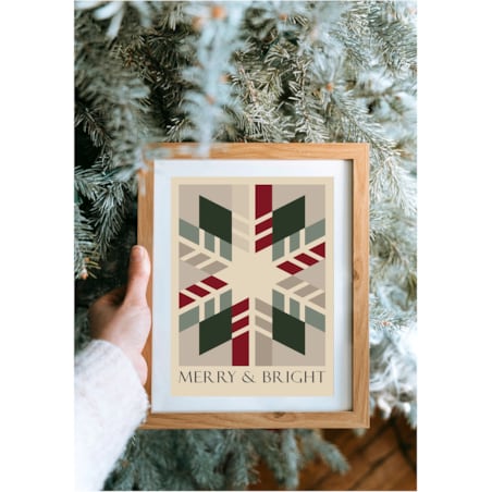 Poster Story, Plakat, Obraz - Poinsecja w Świątecznych Kolorach, wymiary 21 x 30 cm