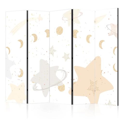 Parawan jednostronny Dla dzieci 225x172 cm 5-częściowy biały