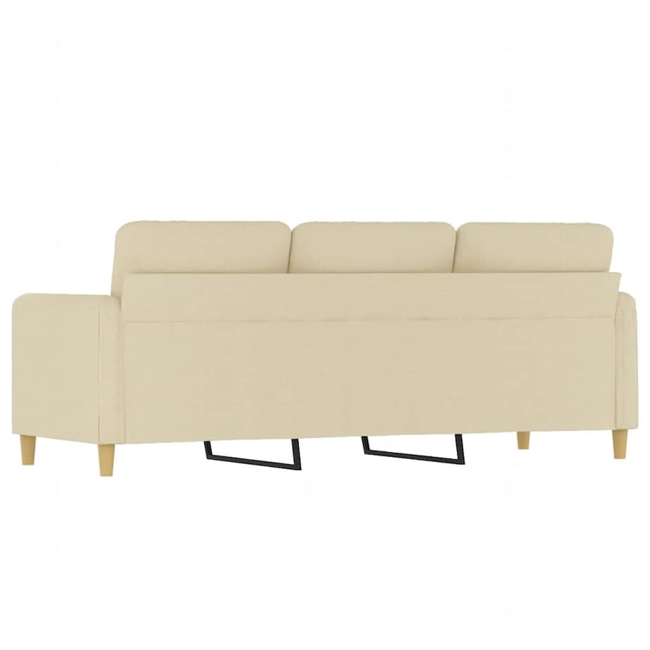 vidaXL 3-osobowa sofa, kremowa, 180 cm, tapicerowana tkaniną