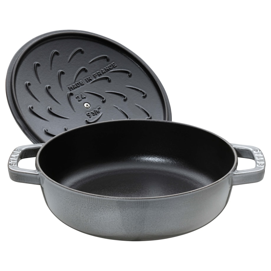 Głęboka patelnia do duszenia z pokrywką Staub - 24 cm, Grafitowy