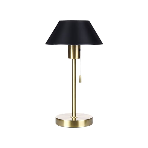 Lampa stołowa metalowa złota z czarnym CAPARO