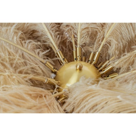 Lampa podłogowa glamour TIFFANY JL0019.BEIGE ptasie pióra mosiądz beżowa