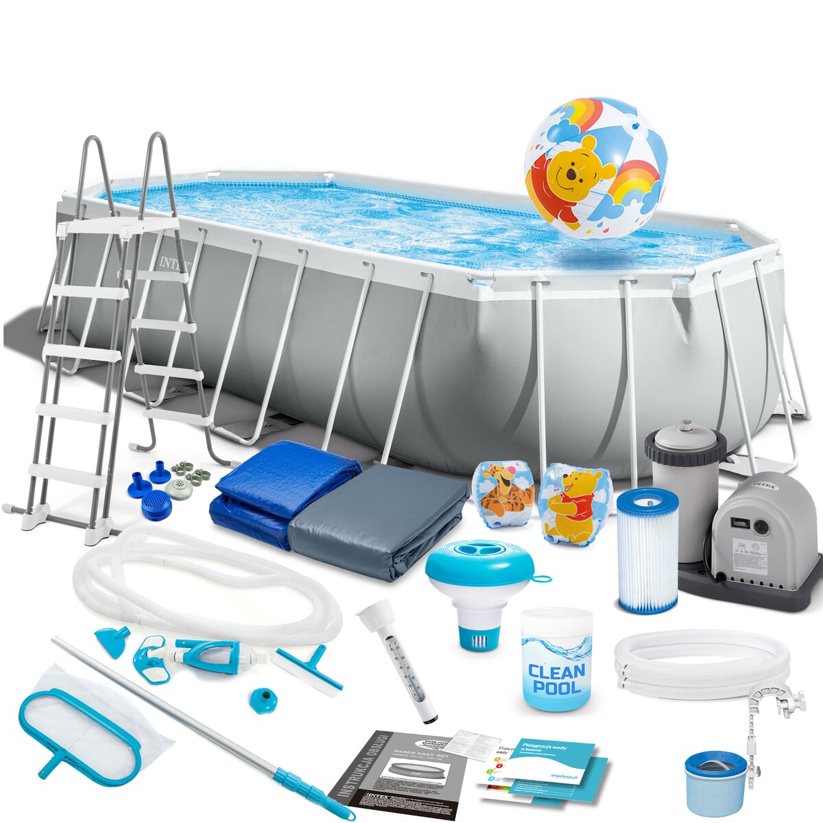 Basen ogrodowy stelażowy Intex 610x305x122 cm 21w1 26798