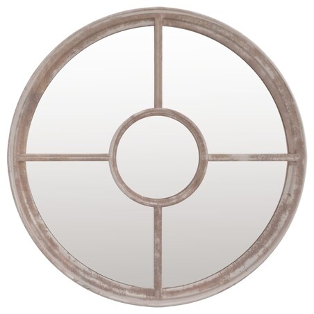 vidaXL Lustro ogrodowe, kolor piaskowy, 40x4 cm, okrągła żelazna rama