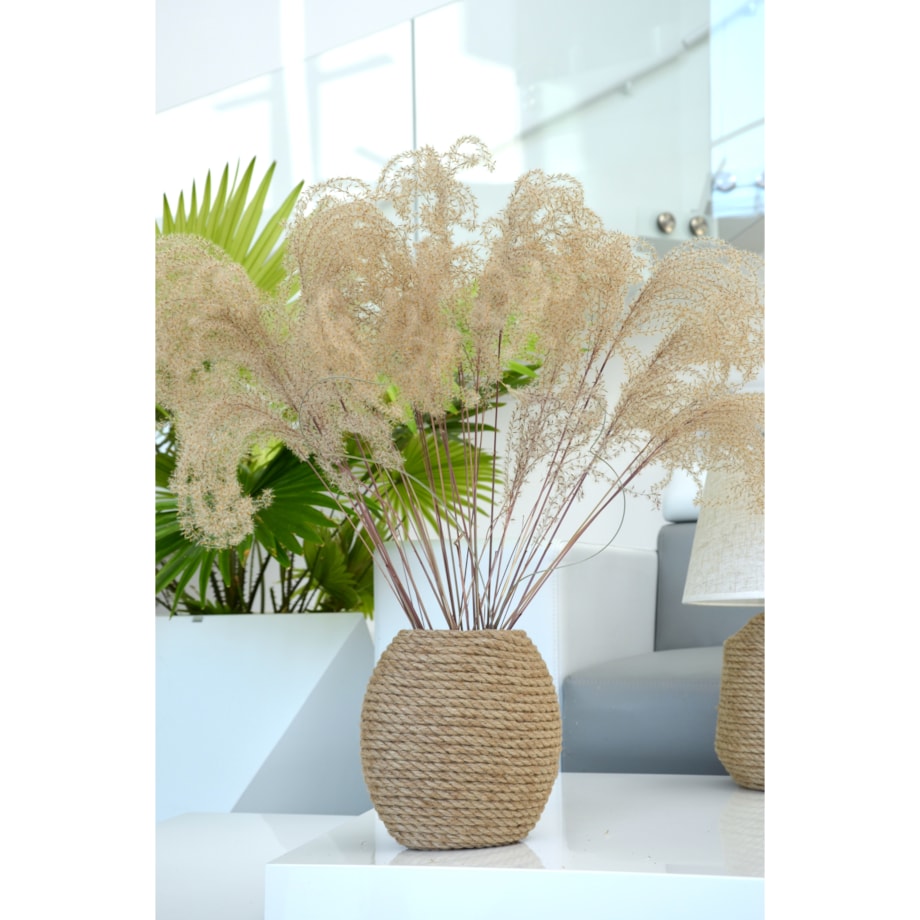Wazon MARZENA w stylu BOHO jutowy do suszonej trawy i kwiatów * pleciony sznurek jutowy naturalny do trawy pampasowej kompozycji h 20 cm styl skandynawski