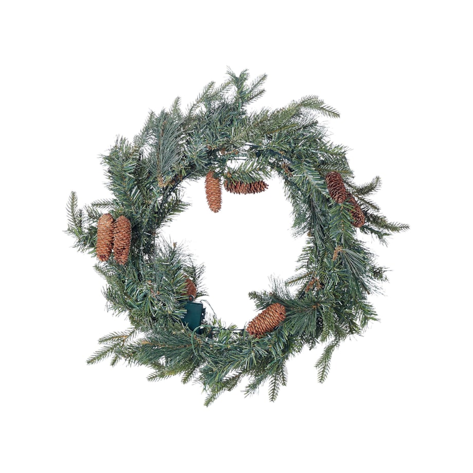 Wianek świąteczny ze światełkami 60 cm zielony KAMERUN