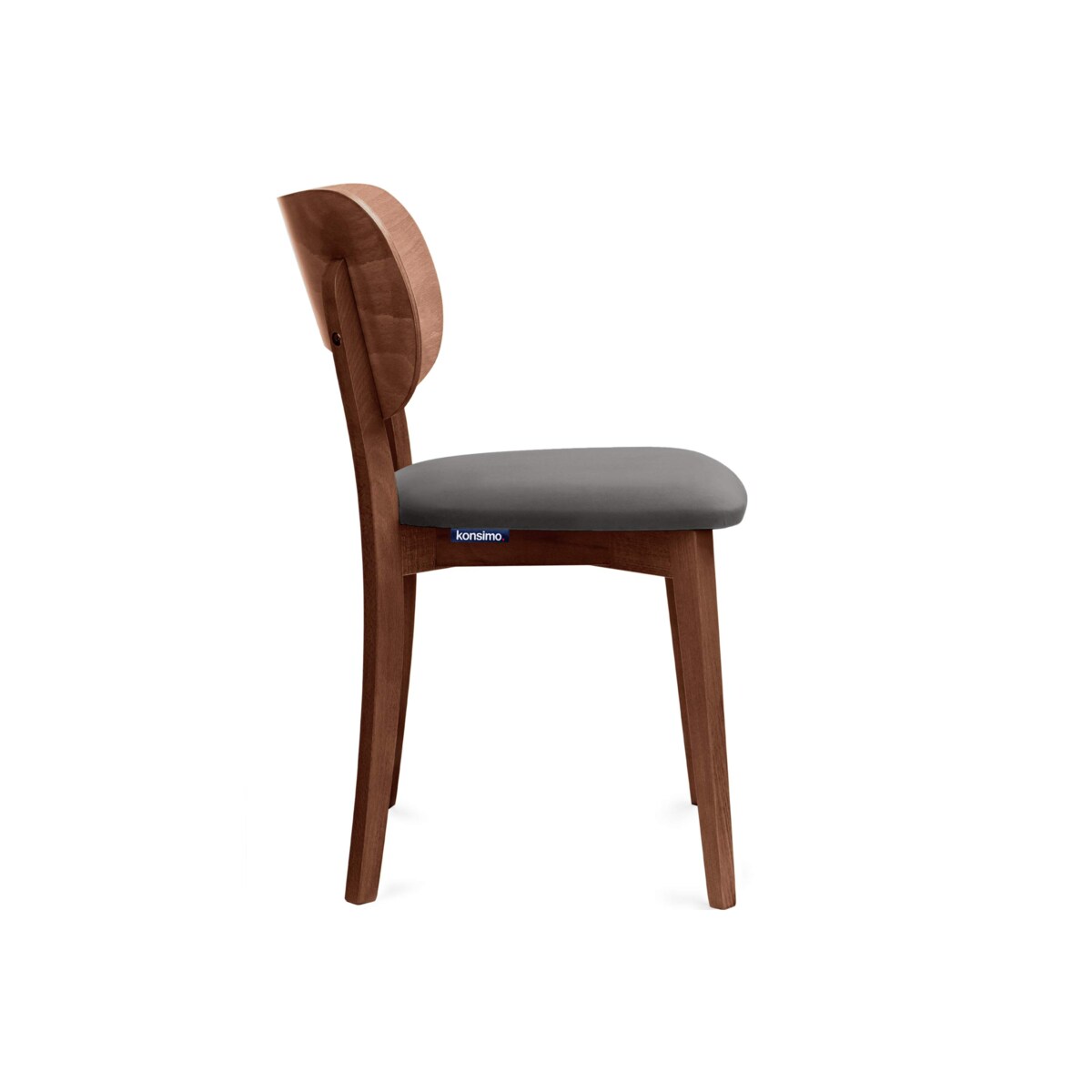 KONSIMO LYCO Krzesła loftowe, orzech ciemnoszary, 2 szt