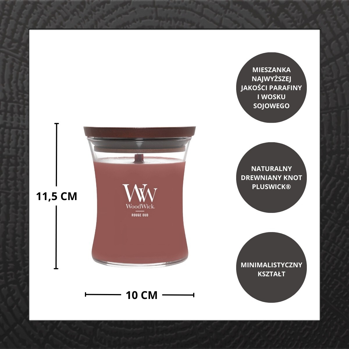 WoodWick świeca średnia ROUGE OUD
