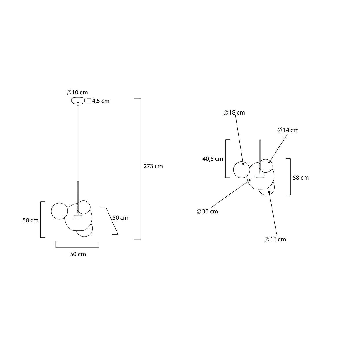 Wisząca lampa nowoczesna Capri LED 14W 3000K przezroczysta złota