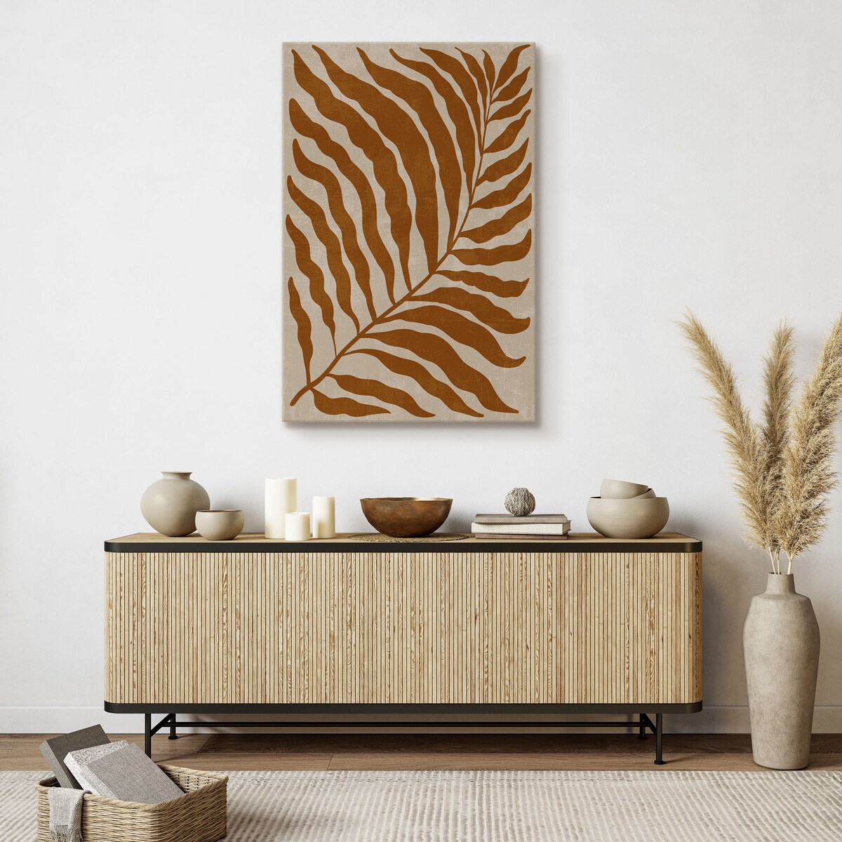 Obraz Brązowy Suszony Liść Palmy 80x120cm