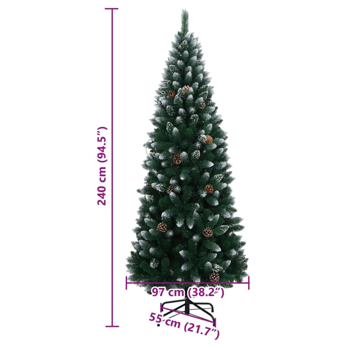 vidaXL Sztuczna choinka, 300 lampek LED, 240 cm
