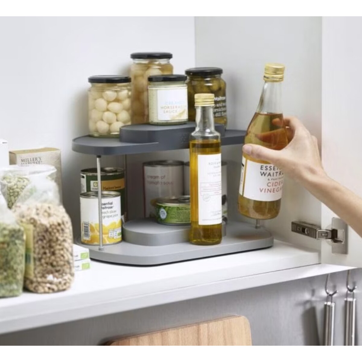 Dwupoziomowy organizer do szafki kuchennej obrotowy CupboardStore, 20.2 x 33 x 28 cm, Joseph Joseph