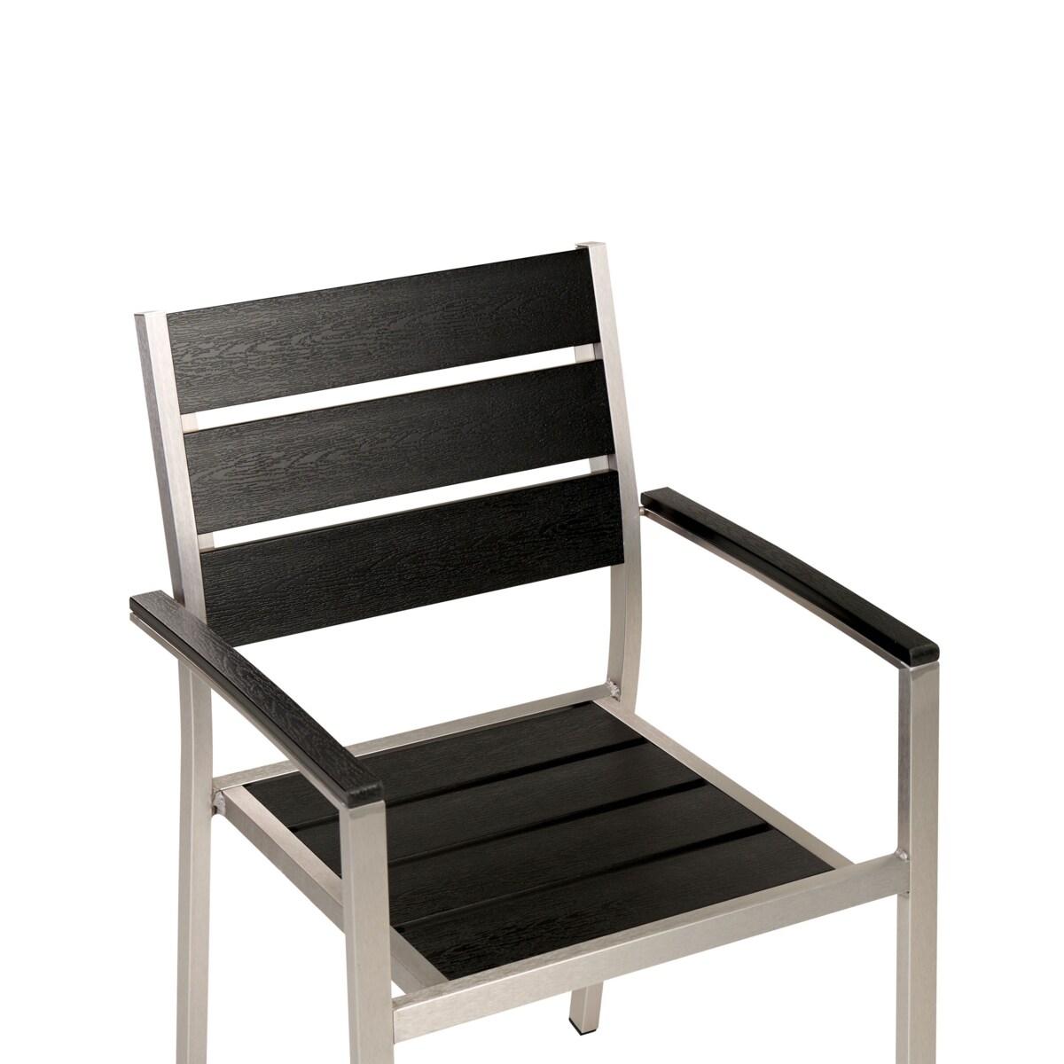 Zestaw 6 krzeseł ogrodowych VERNIO Czarny/ srebrny