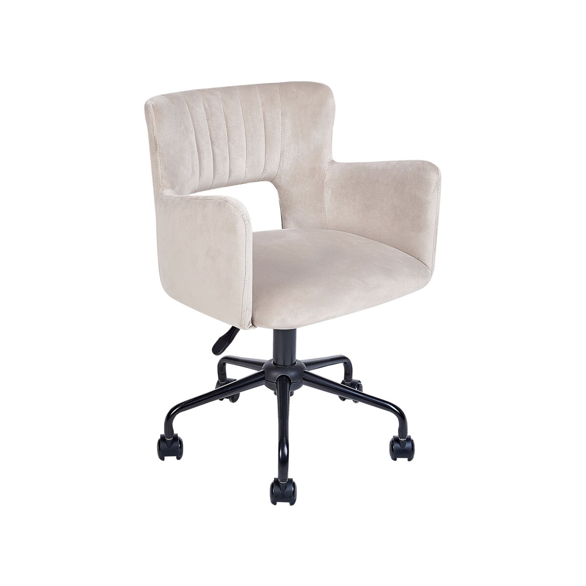 Krzesło biurowe regulowane welurowe beżowoszare SANILAC