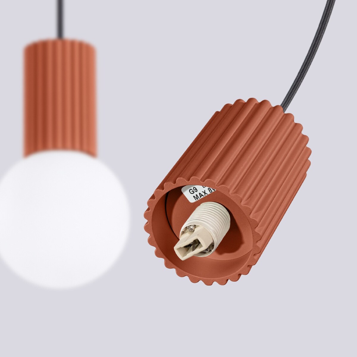 Lampa wisząca HALO 2L ochra czerwona