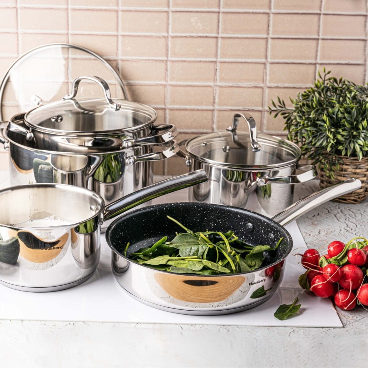 Zestaw garnków KLAUSBERG 9 ele Inox 18/10