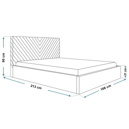Łóżko sypialniane 160x200 OLDO 8 tapicerowane, z pojemnikiem- grafitowe
