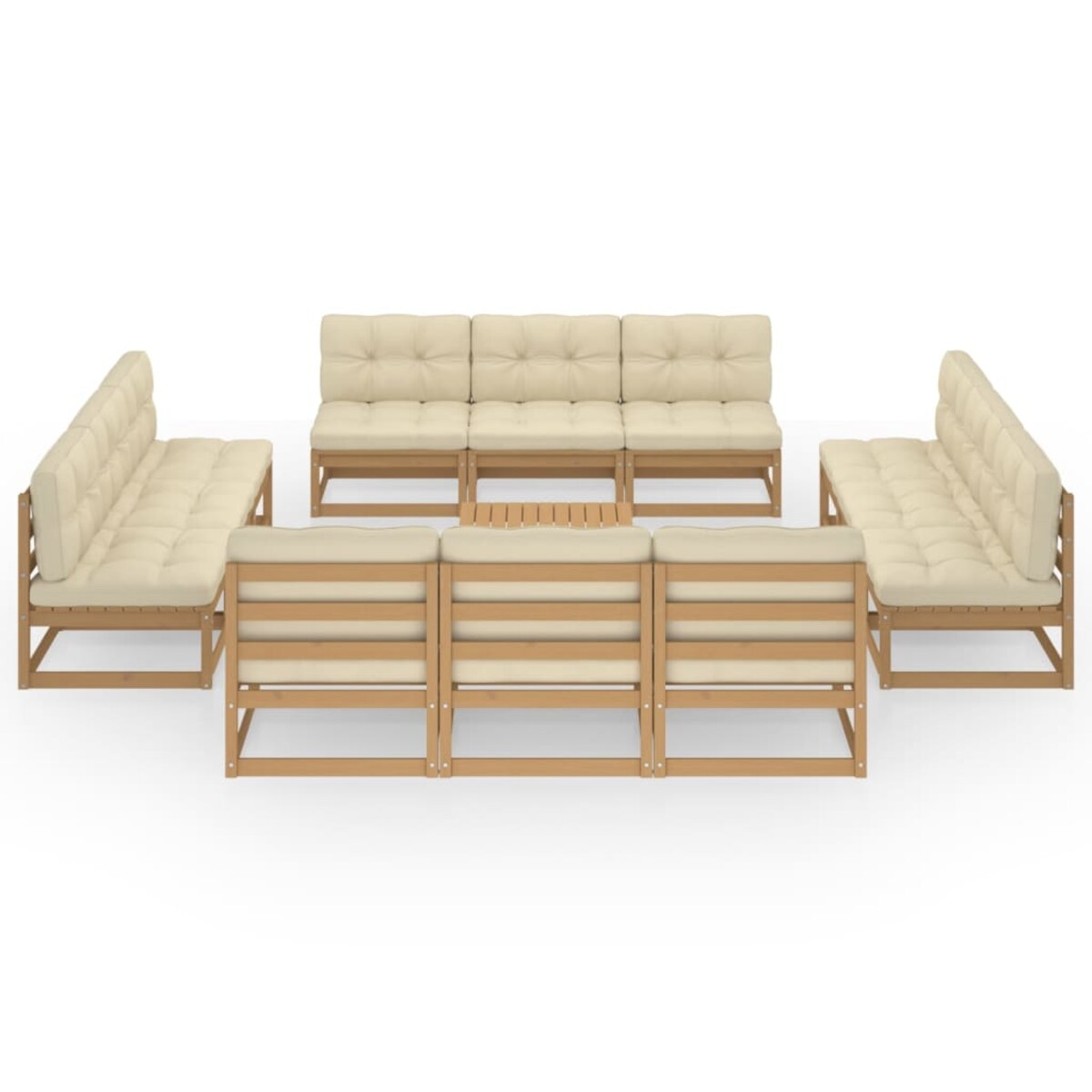 vidaXL 13-cz. zestaw wypoczynkowy do ogrodu, z poduszkami, lita sosna