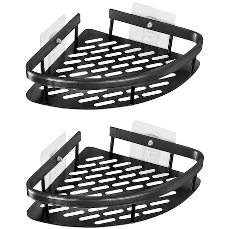 Półka Łazienkowa Narożna 2 Sztuki, Czarna