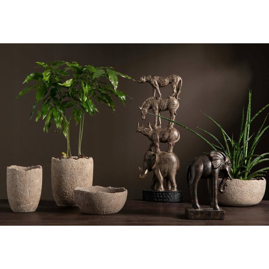 2 szt. OSŁONKA na doniczkę CEMENTOWA beż loft