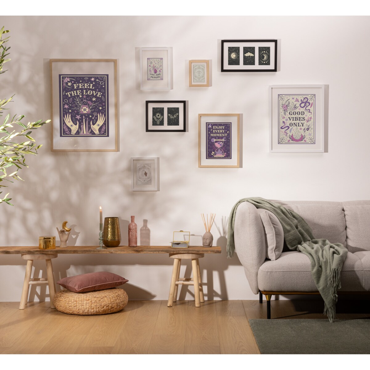 Drewniany stołek NYAR, Ø 28 cm