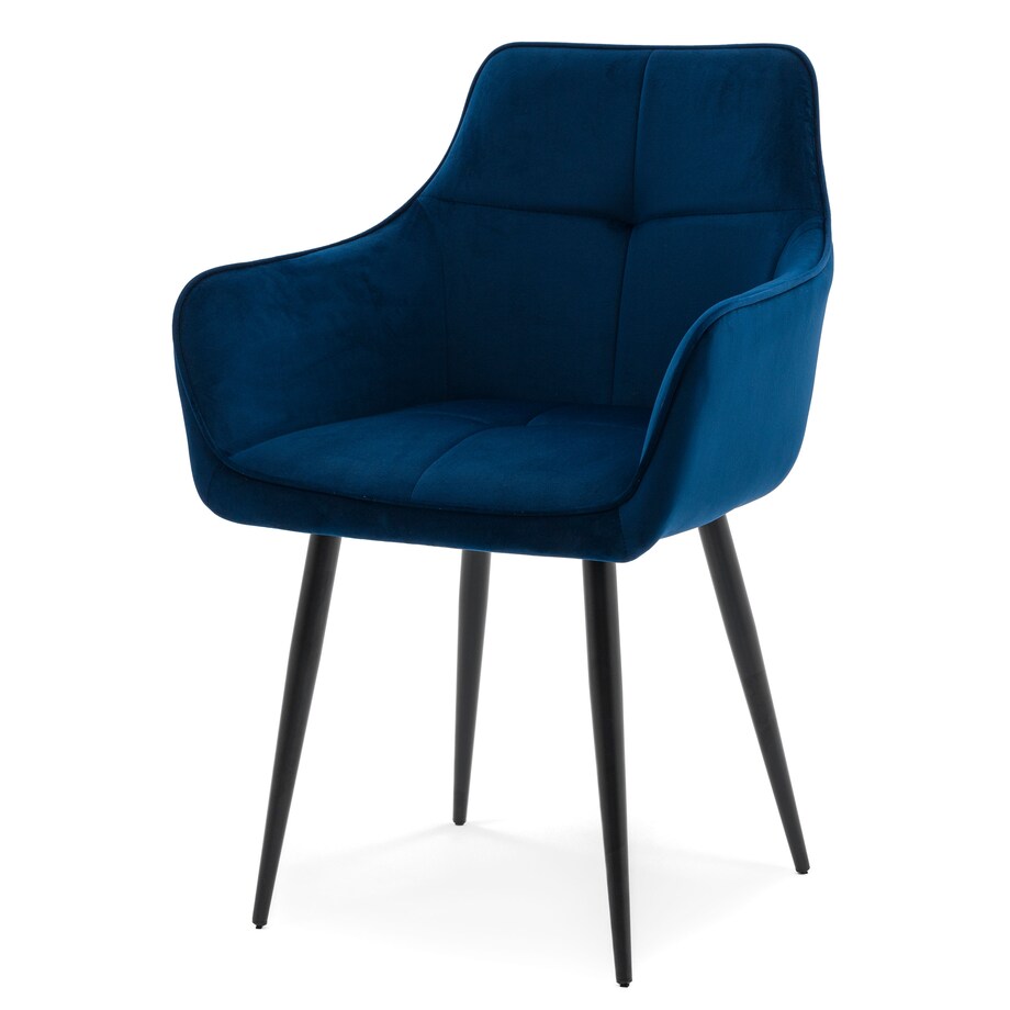 Krzesło tapicerowane welurowe QUATTRO velvet granatowy