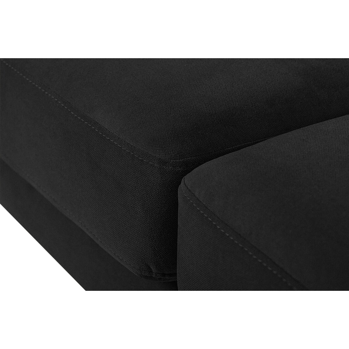 KONSIMO TAGIO Skandynawski narożnik czarny z pufem/ otomaną, lewy