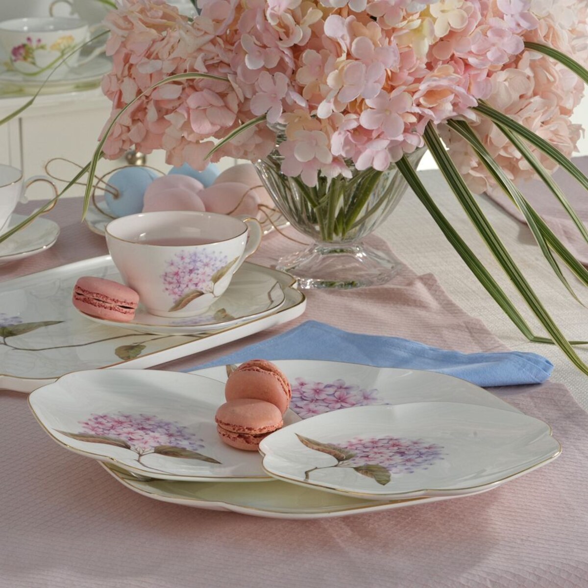 VILLA ITALIA Talerz do ciasta porcelanowy 25 x 25 cm MAGIC BLOOMS