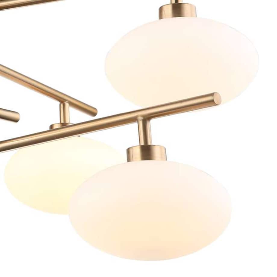 LAMPA sufitowa FIORENZO MXM3661-6 BRO+W Italux metalowa OPRAWA szklana kulista sticks cumulus mosiądz biała