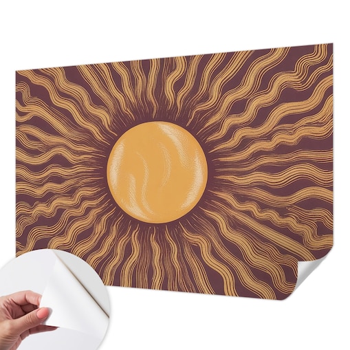 Fototapeta samoprzylepna 208x146 cm - Słoneczne promienie, tapeta ścienna brązowa