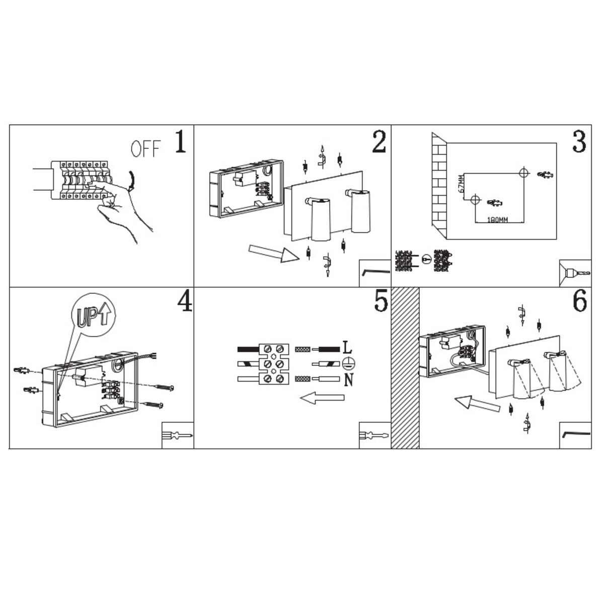 Elewacyjna LAMPA ogrodowa TUNGA 222960231 metalowa OPRAWA regulowany kinkiet LED 6W 3000K tuby loft IP54 białe, Trio