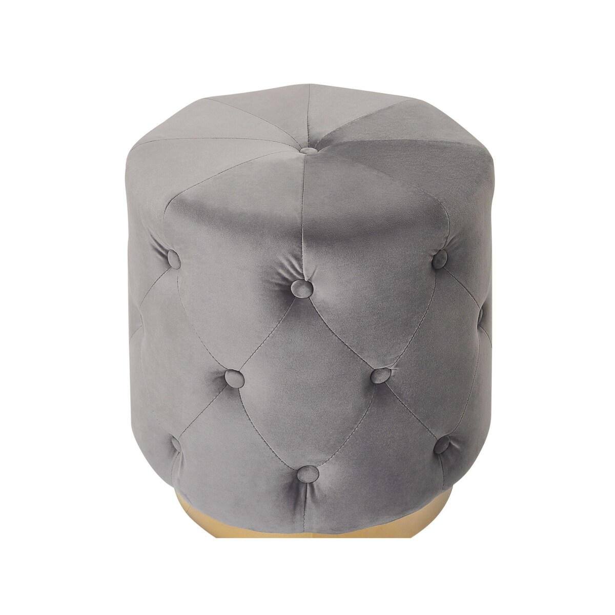 Puf welurowy ⌀ 40 cm szary CARROLLTON